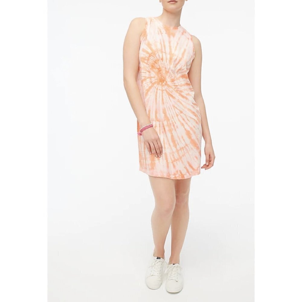 J. Crew Women's Size Medium Peach Tie Dye Sleeveless Tank Dress